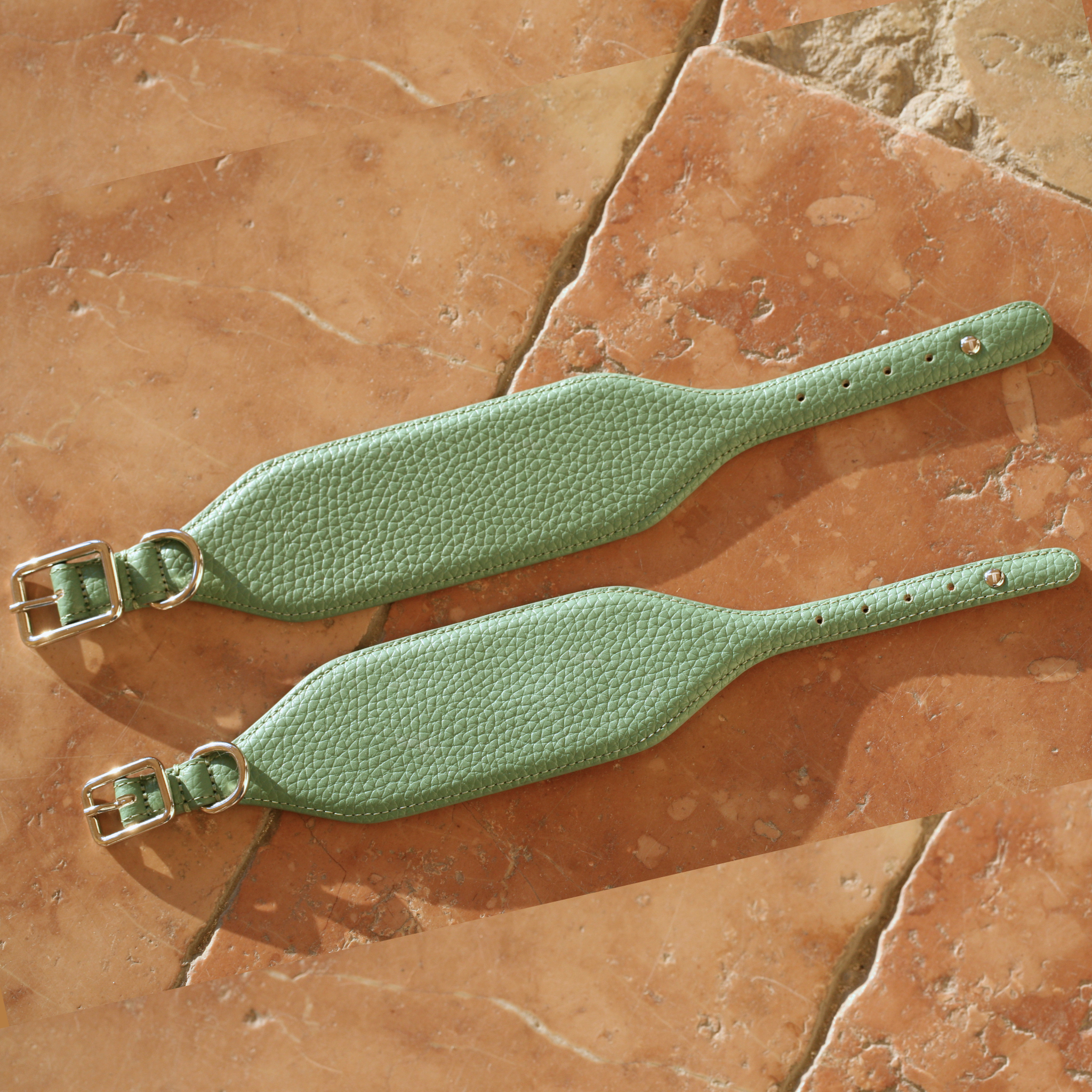 Collare Levriero in pelle Mint