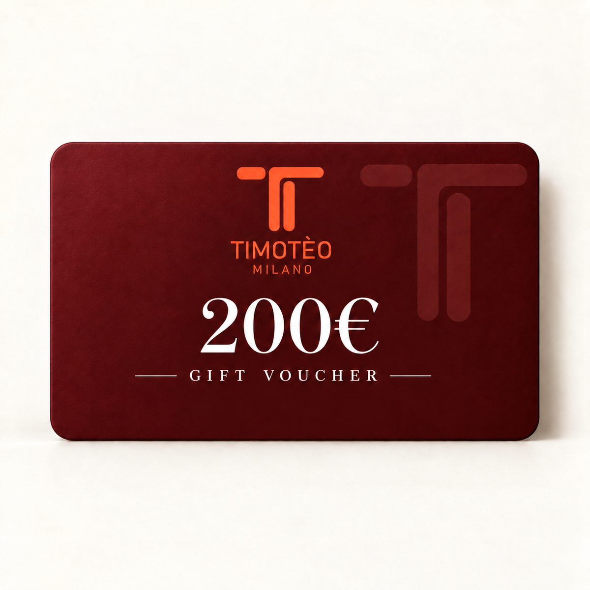 Buono regalo Timotèo Milano rosso, 200€