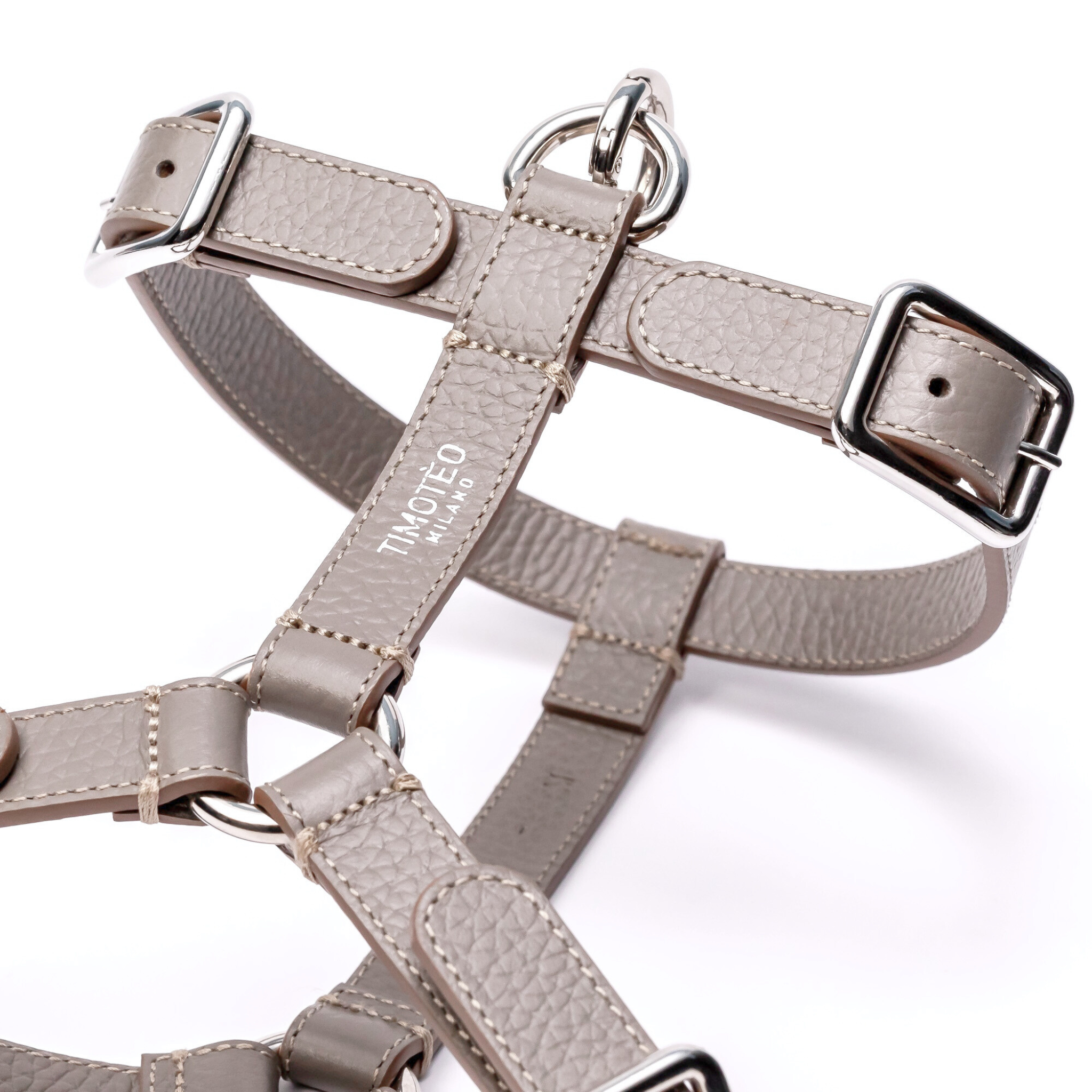 Harnais H en cuir Taupe