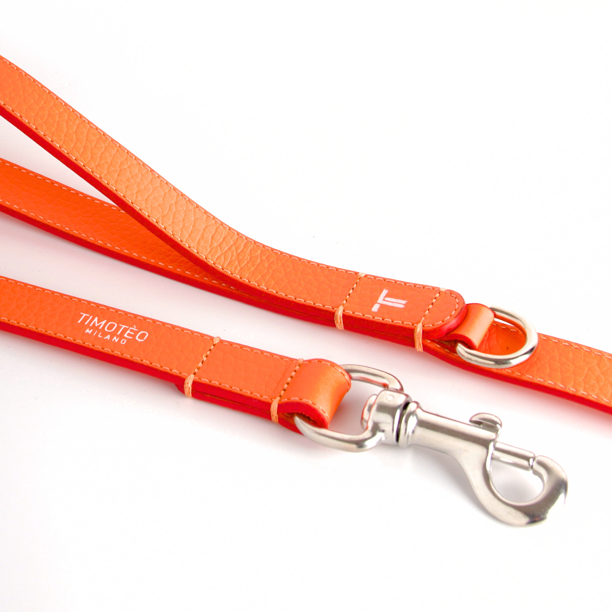 Leather leash Iconic Orange