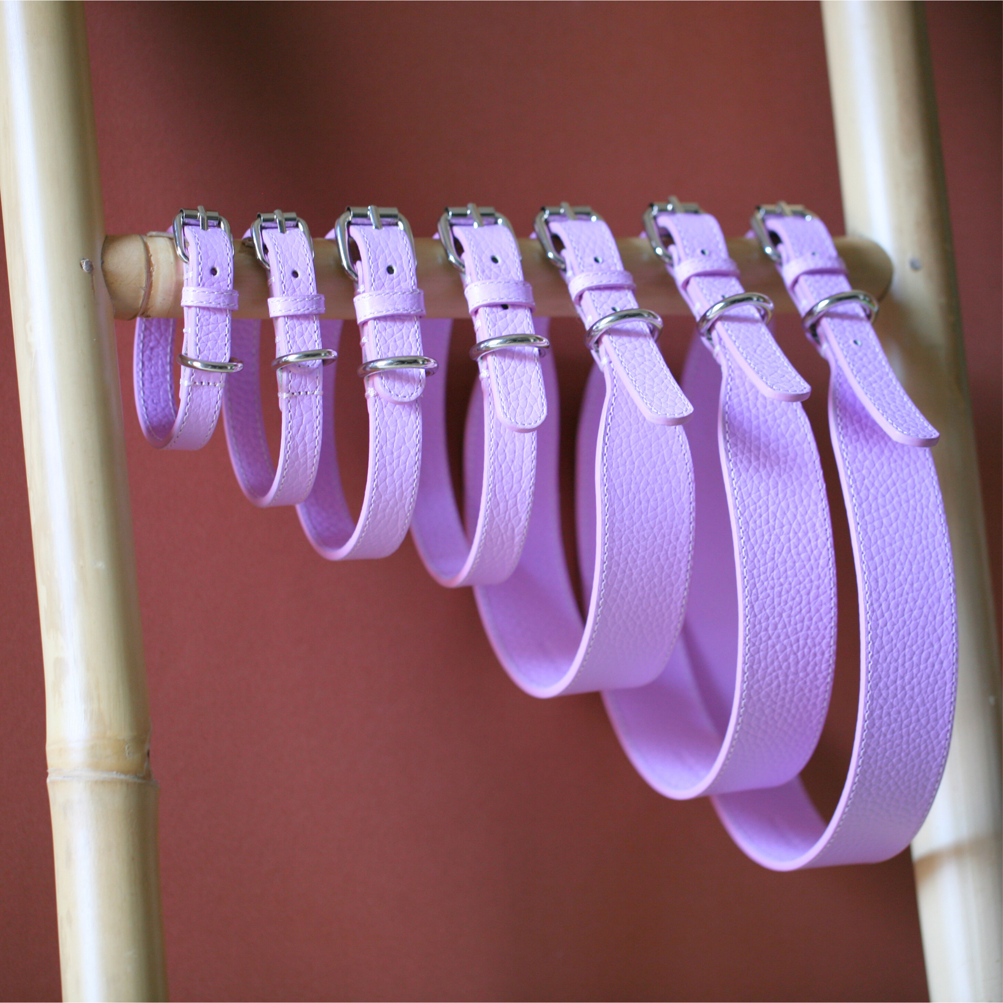 Lederhalsband Lilac