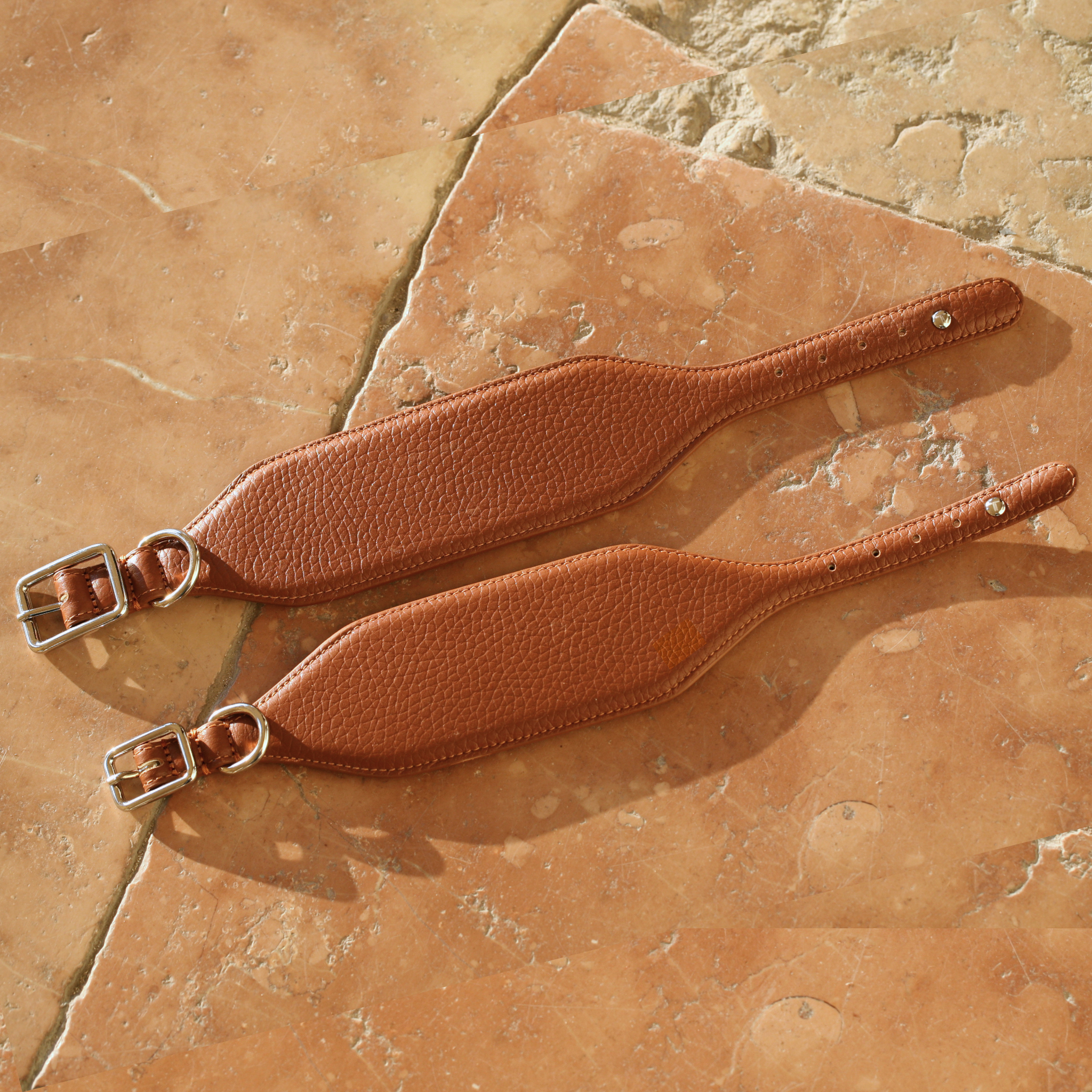 Collare Levriero in pelle Cinnamon