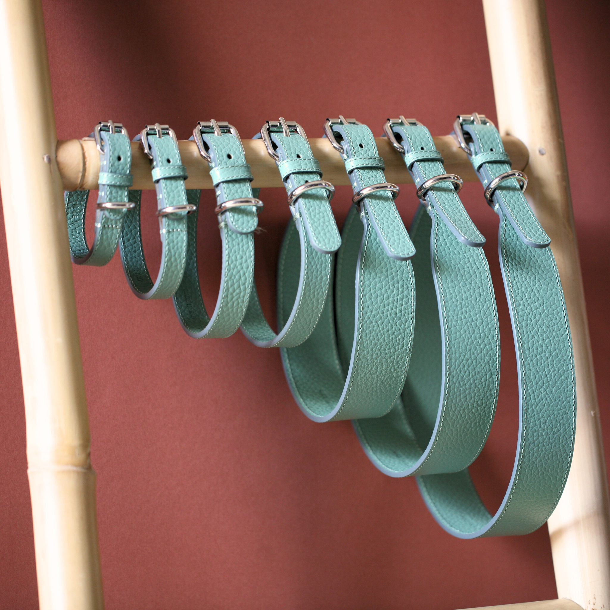 Lederhalsband Mint